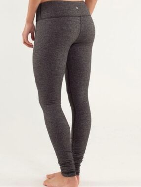 Lululemon Wunder Under Leggings Womens 6 Herringbone Black Rose Full Length Yoga